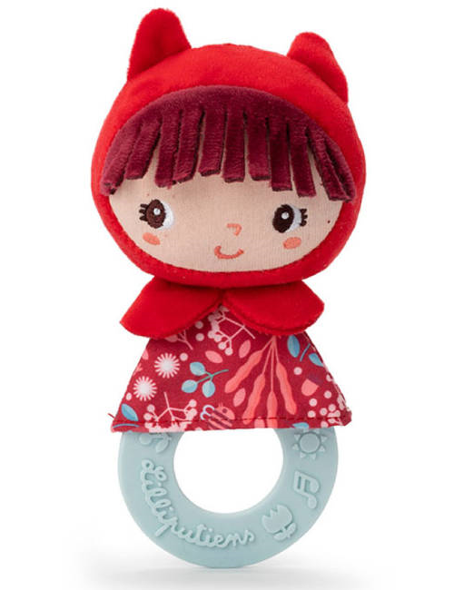 Pluszowa grzechotka z silikonowym gryzakiem Czerwony Kapturek LILLIPUTIENS