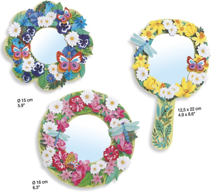 Zrób to sam zestaw do dekoracji lusterek Kwiaty Djeco