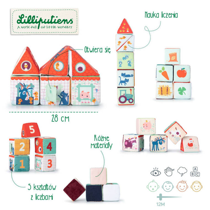 Klocki wielofunkcyjne dla najmłodszych Stodoła Farma Lilliputiens