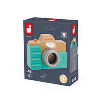 Drewniany aparat fotograficzny z dźwiękiem i lampą błyskową 18 m+ Janod