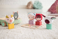 Drewniany wózek do ciągnięcia Wilk Louis LILLIPUTIENS 