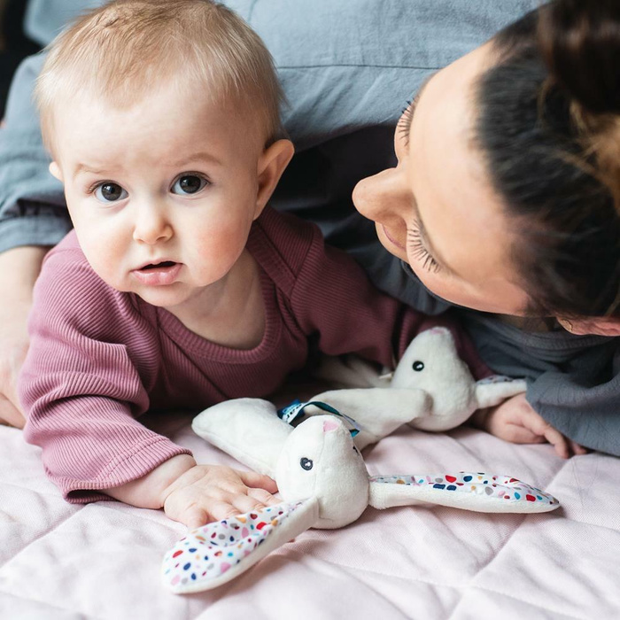 Grzechotka Króliczek - szary Whisbear