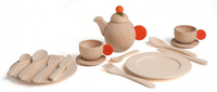 Drewniana zastawa stołowa dla dzieci Natura Erzi