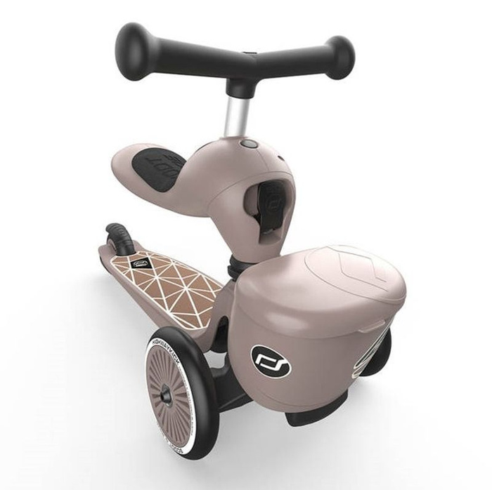 Jeździk i hulajnoga 2 w 1 zamykany schowek brązowy Highwaykick 1 Lifestyle Scoot & Ride