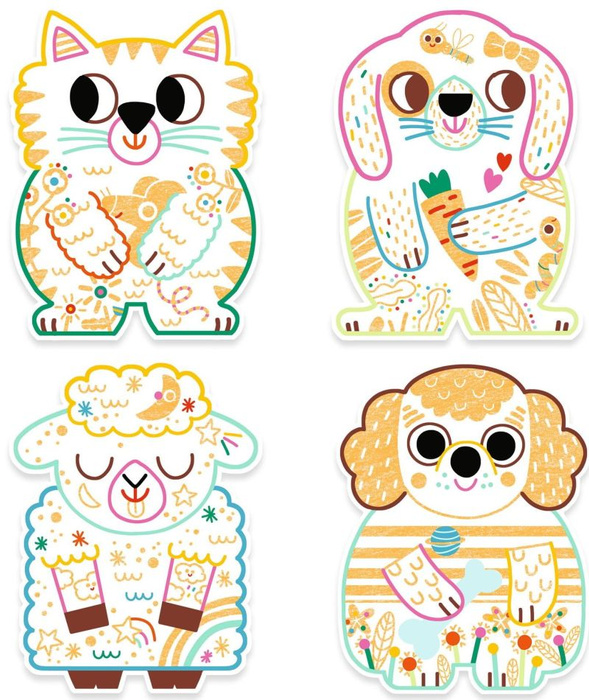 Zestaw artystyczny kolorowanki magiczne Zwierzęta domowe Djeco