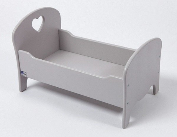 Drewniane łóżeczko dla lalek klasyczne serce