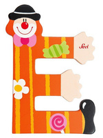 Drewniana literka. Klaun "E", Sevi