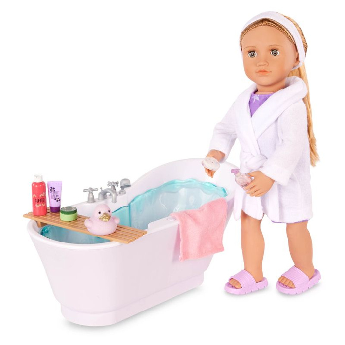 Wanna z odgłosami i przyborami kąpielowymi dla lalki Bubbly Bathtime Our Generation