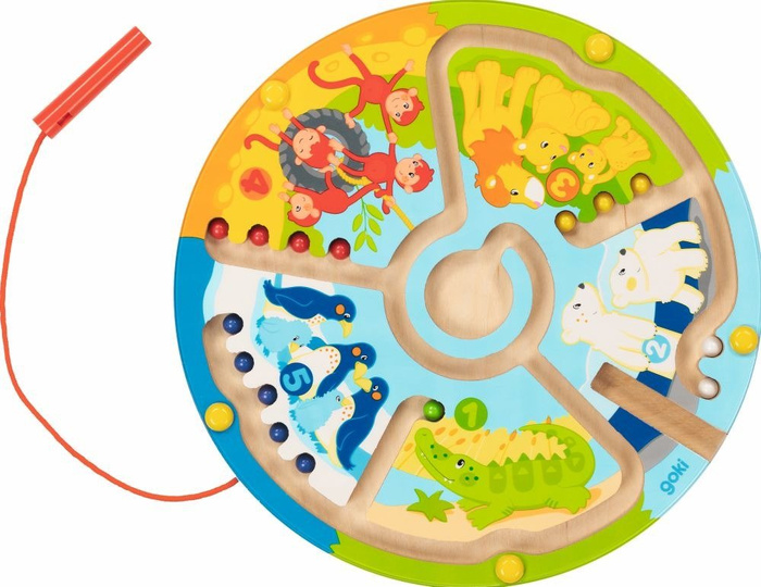 Magnetyczny labirynt Nauka liczenia Liczby i zwierzęta Goki