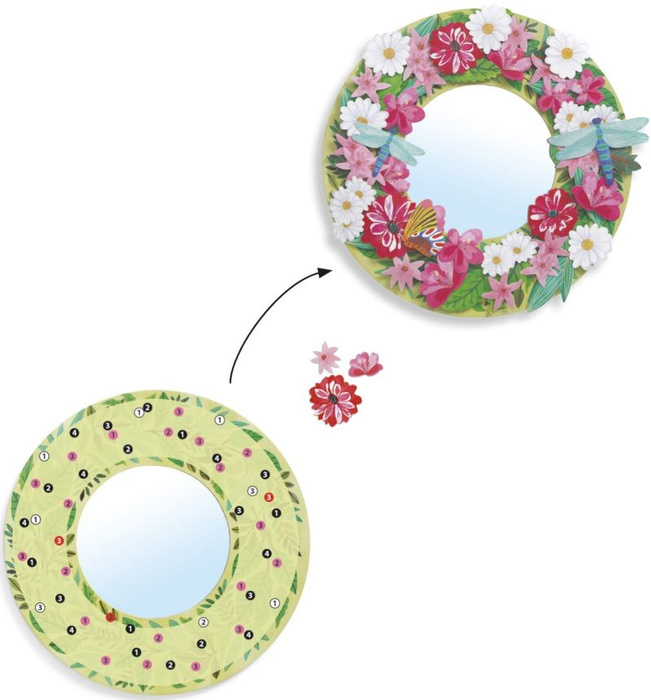 Zrób to sam zestaw do dekoracji lusterek Kwiaty Djeco