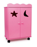 Meble dla lalek. Różowa szafa