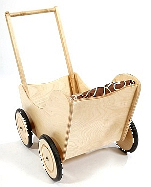 Wózek dla lalek, drewniany wózek. Leśna dziewczynka