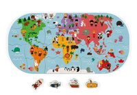 Puzzle do kąpieli Mapa świata 28 elementów 3+, Janod