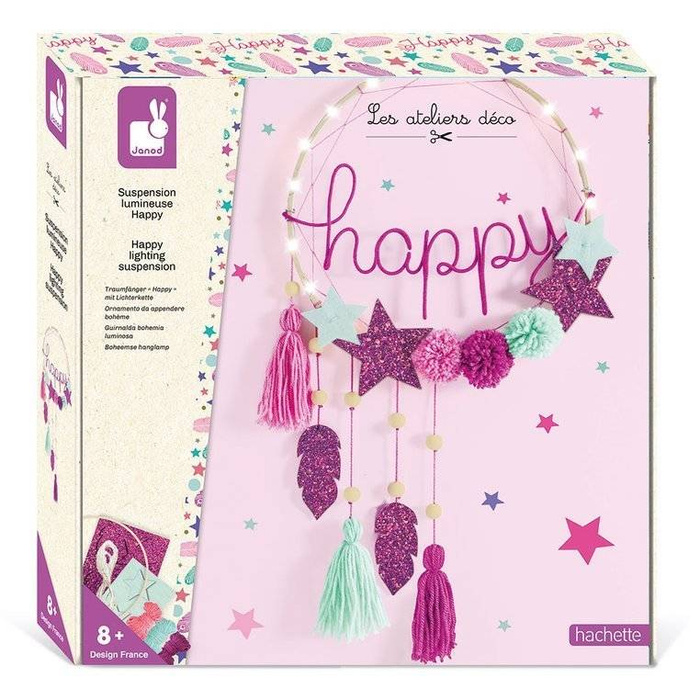 Zestaw kreatywny Łapacz snów z podświetleniem ledowym Happy Janod