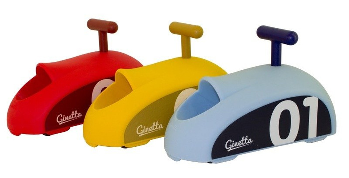 Żółty jeździk Ginetta Mini Eolo Italtrike