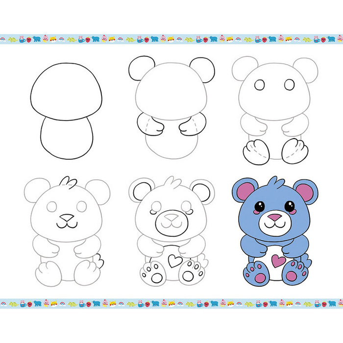 Rysowanie krok po kroku z brokatowymi markerami 20 rysunków i kolorowanek