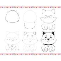 Zestaw kreatywny dla dzieci Rysowanie krok po kroku Modele kawaii Janod