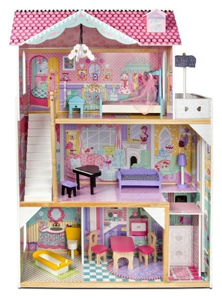 Domek dla lalek z drewna. Kolorowa Anna