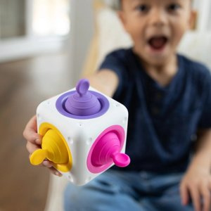 Silikonowe bańki z uchwytem Sensokostka Tugl Fat Brain Toys