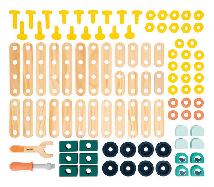Drewniany zestaw konstruktorski Brico'kids 100 el. Janod