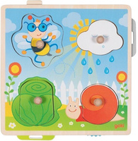 Drewniana układanka interaktywna dla dzieci W ogrodzie Goki