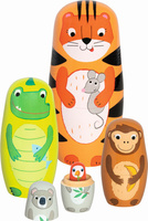 Drewniane matrioszki Tygrys Tavi i Zwierzęta z dżungli Goki