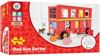 Drewniany autobus ze zwierzątkami sorter Bigjigs