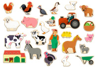 Drewniana układanka magnetyczna Farma Djeco 24 el