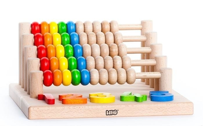 Drewniane liczydło na podstawce, BAJO