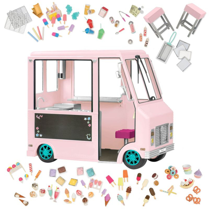 Lodziarnia na kółkach z wyposażeniem Sweet stop ice cream truck Our Generation