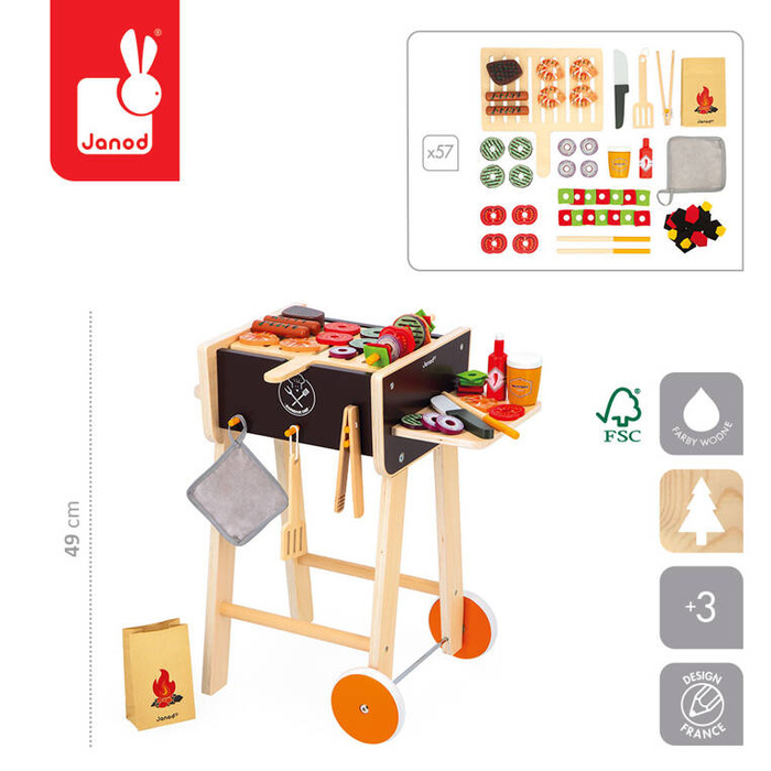 Grill drewniany z akcesoriami Janod