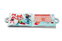 Miękka książeczka aktywizująca z mini-przytulanką „Dzień dobry, mały lisku” Lilliputiens