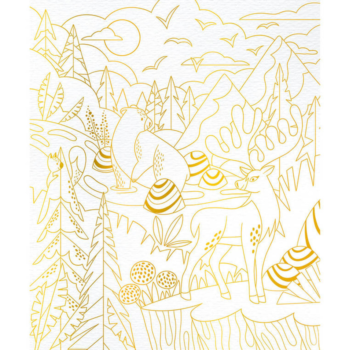 Artystyczny zestaw kreatywny Złote kontury Zwierzęta Janod