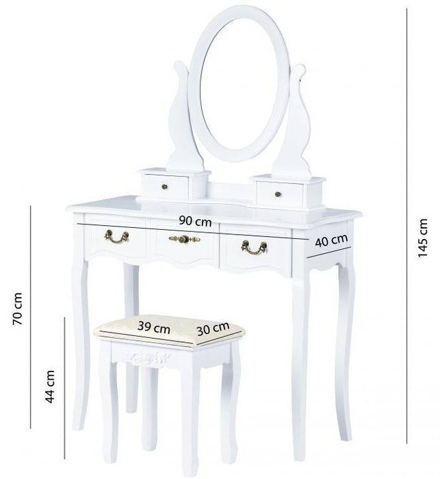 Toaletka dla dziewczynki z krzesłem Laura I