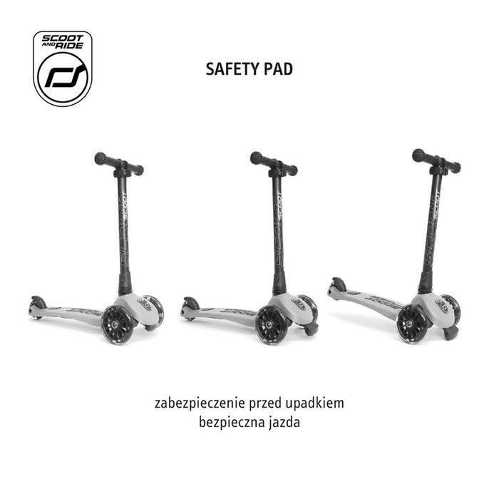 SCOOTANDRIDE Highwaykick 3 LED Hulajnoga składana ze świecącymi kółkami 3+ Ash