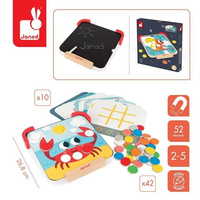 Drewniana układanka magnetyczna z tablicą Uczę się kolorów Janod