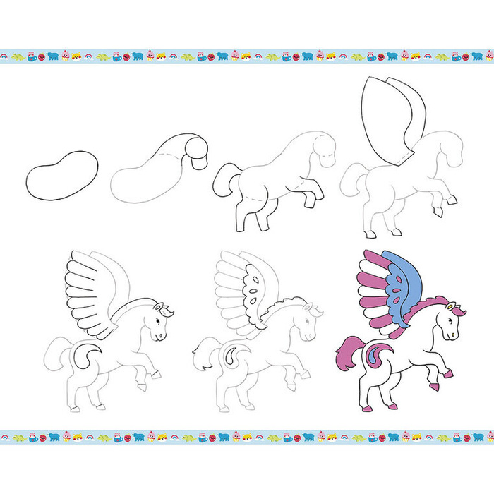 Rysowanie krok po kroku z brokatowymi markerami 20 rysunków i kolorowanek