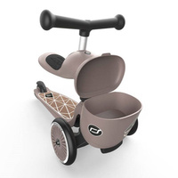 Jeździk i hulajnoga 2 w 1 zamykany schowek brązowy Highwaykick 1 Lifestyle Scoot & Ride