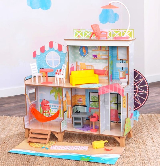 Domek dla lalek 2w1 diabelski młyn Fun Beach House KidKraft