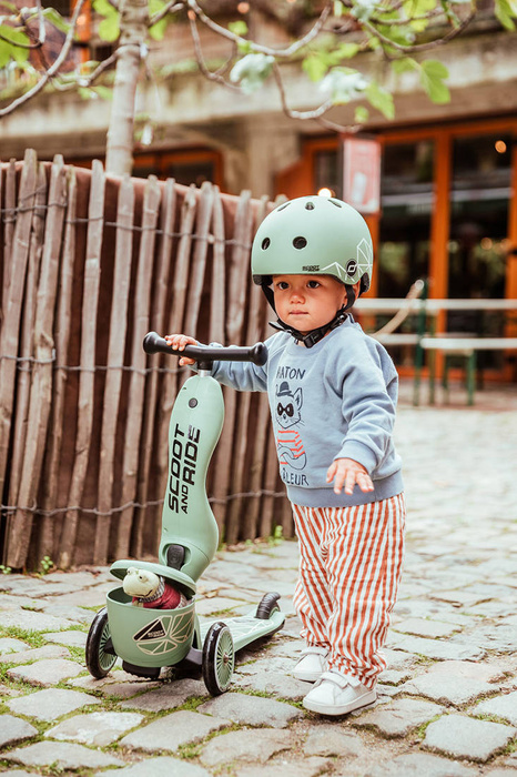 Jeździk i hulajnoga 2 w 1 zamykany schowek zielona linia Highwaykick 1 Lifestyle Scoot & Ride