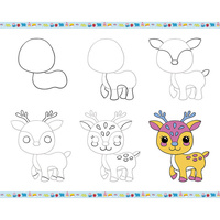 Rysowanie krok po kroku z brokatowymi markerami 20 rysunków i kolorowanek