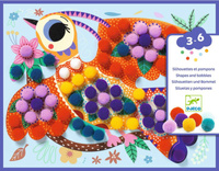 Zestaw zrób to sam obrazki z pomponów Ptaszki Djeco