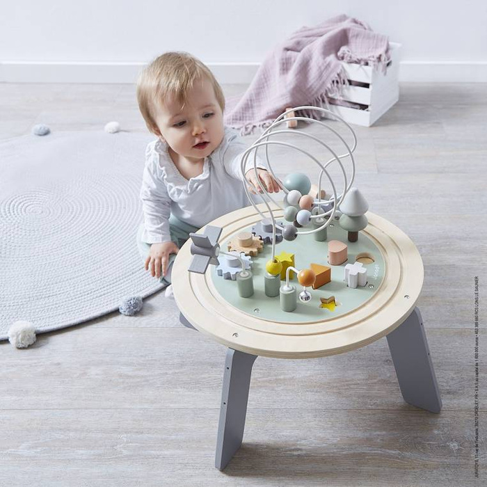 Wielofunkcyjny stolik edukacyjny drewniany z regulacją wysokości Sweet Cocoon Janod