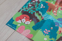 Świecące puzzle z mini-lampką UV Las 24 elementy 3+ Janod 