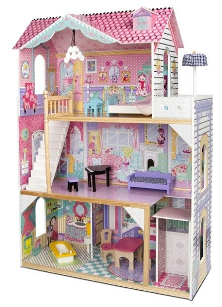 Domek dla lalek z drewna. Kolorowa Anna