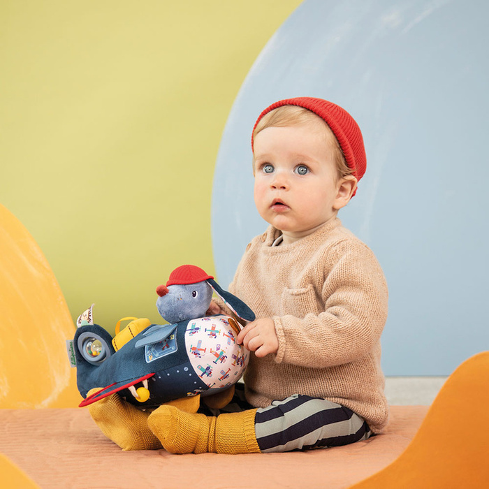 Zabawka sensoryczna Samolot Piesek Jules Lilliputiens Przytulanka dla dzieci