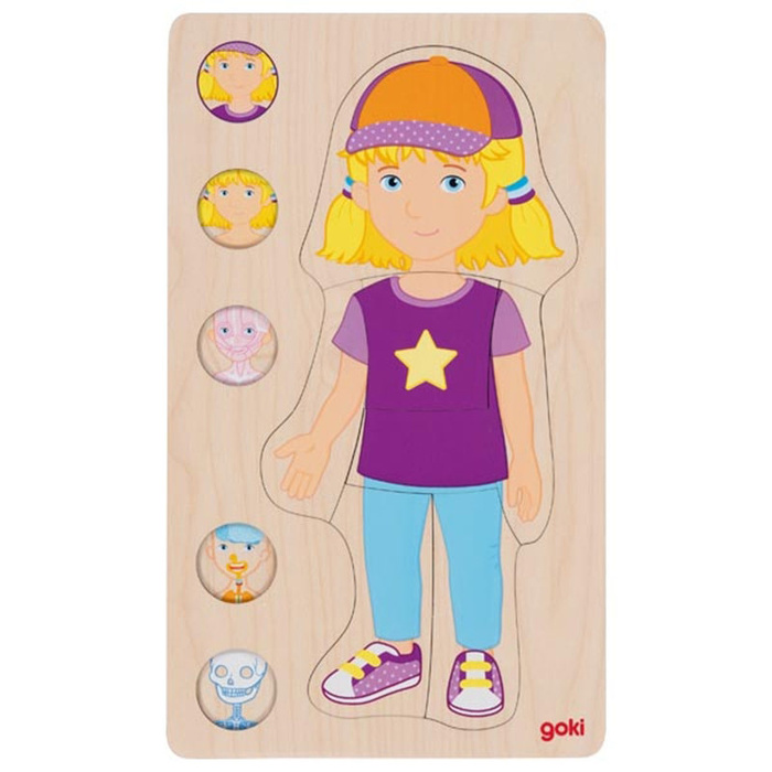 Drewniana układanka Dziewczynka - anatomia ciała Goki