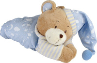 Przytulanka, pozytywka. Miś w niebieskiej piżamce