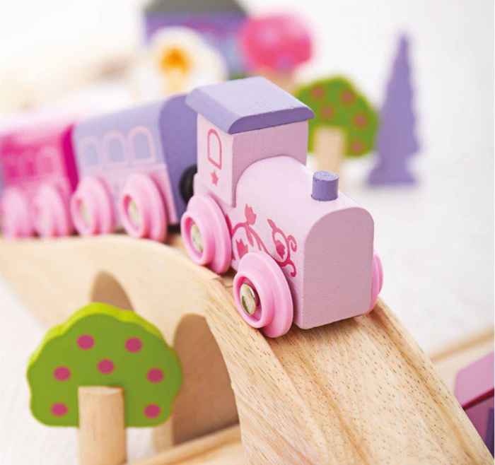 Kolejka drewniana, 35 elementów. Świat wróżek, Bigjigs Rail