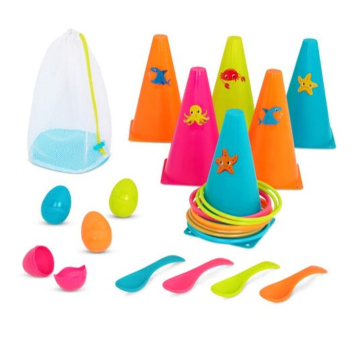 Gry zręcznościowe obręcze i jajka RingToss&Egg-and-Spoon Game B.Toys